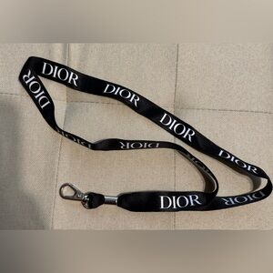Dior Logo Backstage Lanyard Key / ID Holder Black and White